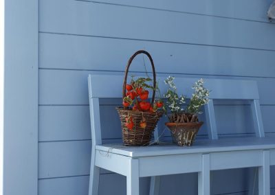 Detail Holzbank, Holzhaus