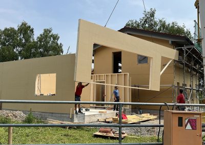 Montage der Holzständerwände