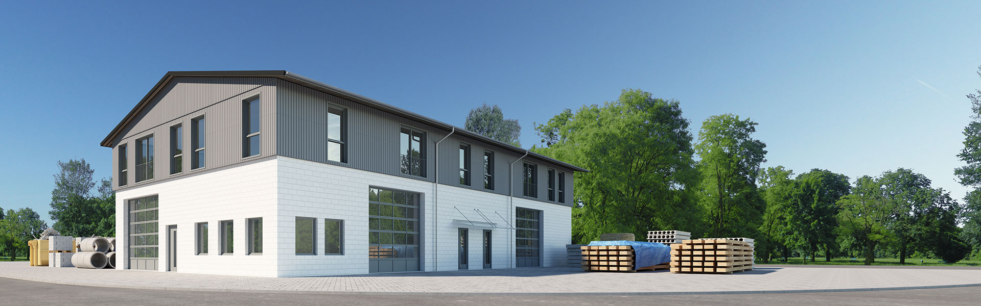 Gewerbebau, Hallenbau, Industriebau mit Kaiser Holzbau